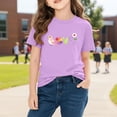 thumbnail image 5 of Girls Graphic T-Shirt Cute Love Bird Floral Print 100% Cotton Short Sleeve Tee Soft Casual Kids Tops for Kids & Big Girls,Size 5 T, 5 of 9