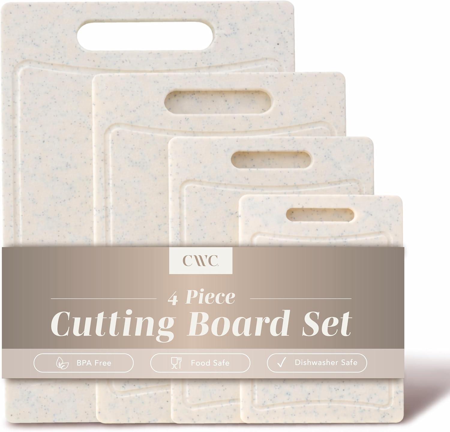 Cook With Color Cutting Boards, Set of 4, White photo 1