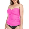 thumbnail image 2 of RELLECIGA Women's Ruched Bandeau Tankini Top Swimsuits, 2 of 10