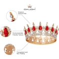 thumbnail image 3 of Papapt Crown for Women, KC Gold Rhinestone Queen Crown, Elegant Tiara for Bridal, Birthday & Costume Events, Crystal Princess Hair Accessories, 3 of 17