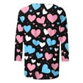 thumbnail image 4 of Womens Tops Plus Size Heart 3/4 Sleeve T Shirts for Valentines Cute Crewneck Basic Tee Trendy Tunic, 4 of 5