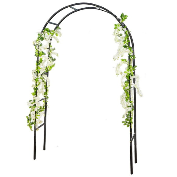 Arco de jardín de metal RUBFAC de 239 cm de altura, negro, para exteriores