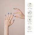 thumbnail image 3 of DANNI & TONI Semi Cured Gel Nail Strips Blue (Marble Canyon) Tie-dye Gel Nail Stickers Silver Glitter Nail Wraps 28 Stickers, 3 of 8
