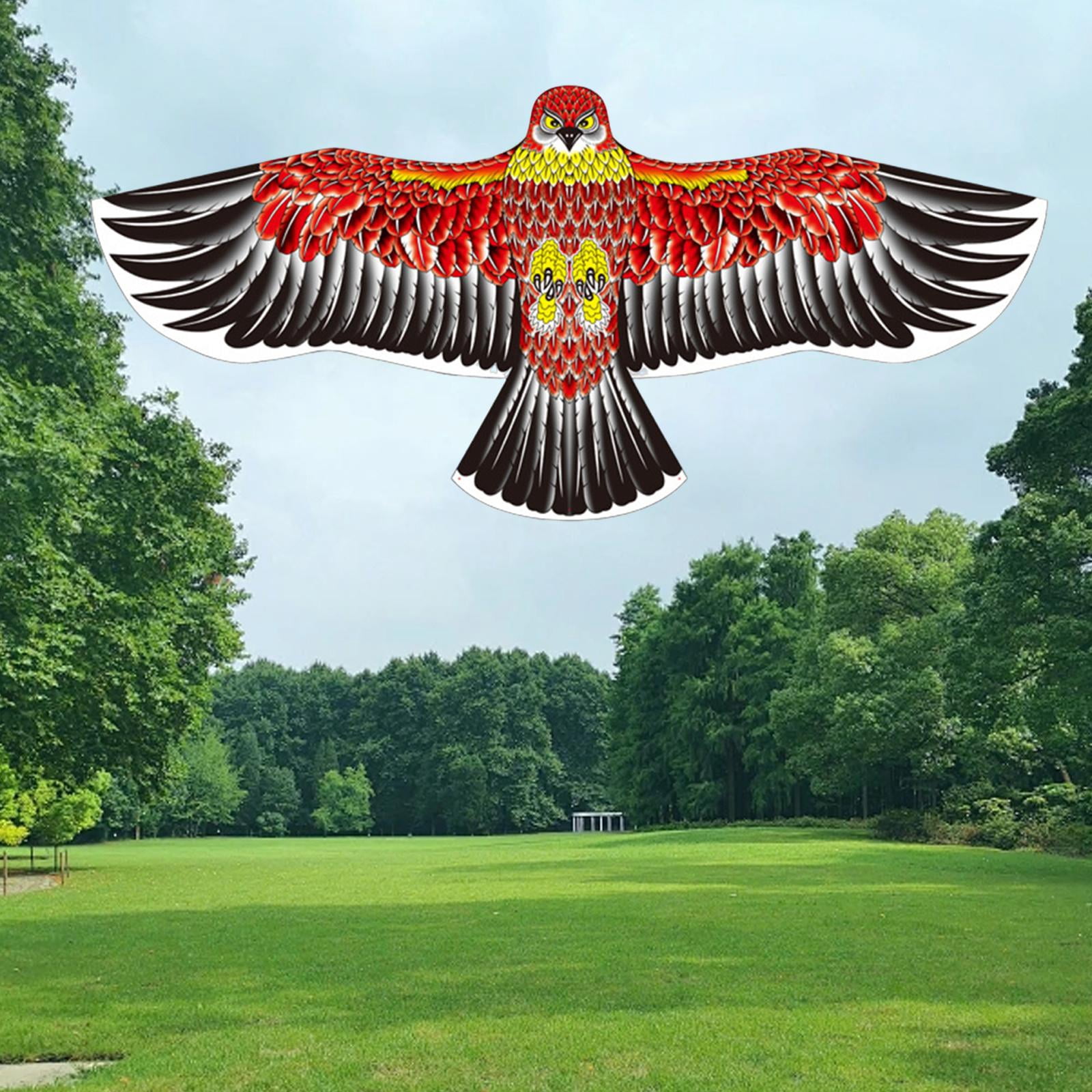 LeeQinersw 65" Eagle Flying Kite, Adults Kids Play Toy, Outdoor Activities Park Family Game Beige Red