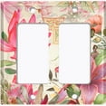 thumbnail image 6 of Metal Light Switch Plate Cover Elegant Floral Hummingbird Frame Tile Pink FLW109, 6 of 13