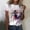 Pink, variant on QHWAUAKFBN T Shirts For Women Trendy Summer Round Neck Short Sleeve Flower Butterfly Print Tshirts Top