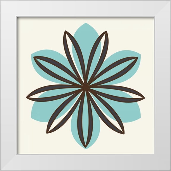 Robinson, Tamara 12x12 White Modern Wood Framed Museum Art Print Titled - Flower Outline 1D