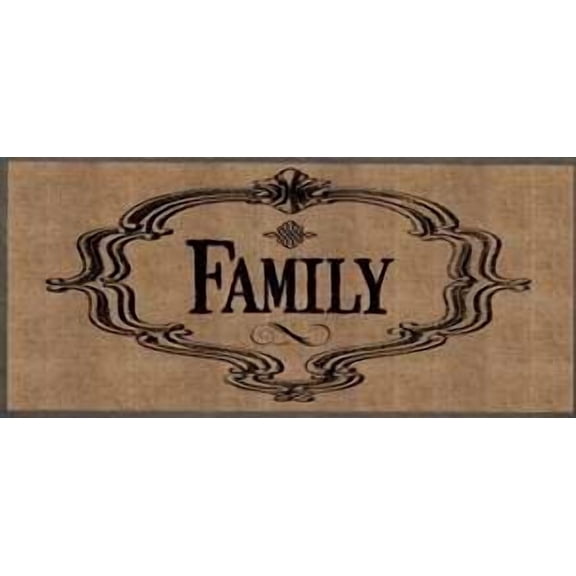Evergreen Family Burlap Decorative Mat Insert, 10 x 22 inches