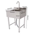 thumbnail image 2 of Commercial Kitchen Sink Stainless Steel Catering Bowl Warewashing Basin+Drainer, 2 of 23