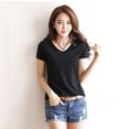 thumbnail image 3 of Women Spring Summer Cotton T-shirt Short Sleeve Female Tee Slim T-Shirt Casual, 3 of 10