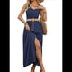 thumbnail image 3 of Vestidos de Verano para Mujer 2025, Sin Mangas, Abotonados, Cintura Baja, Informales, Corte A, Vestido Midi, Vestido de Verano, Azul Marino, Talla M, 3 of 7