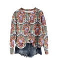 thumbnail image 2 of Women's Vintage Knit Button Vintage Print Cardigan Jacket for Fall and Winter, Classic Look, Winter Clothes for Women,Multicolor,2XL, 2 of 5