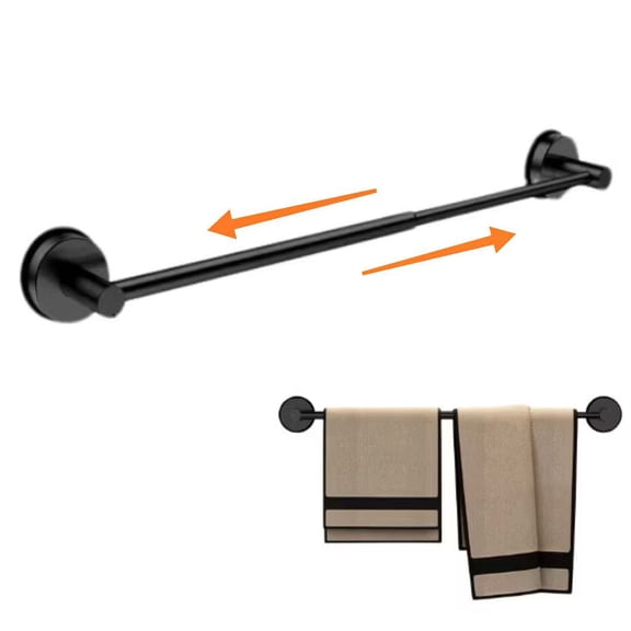 Expandable Suction Cup Towel Bar – 11-20 Inch Adjustable Stainless Steel Towel Rack, Drill Free Reusable Towel Holder for Bathroom Wall, Kitchen, Shower, and Laundry