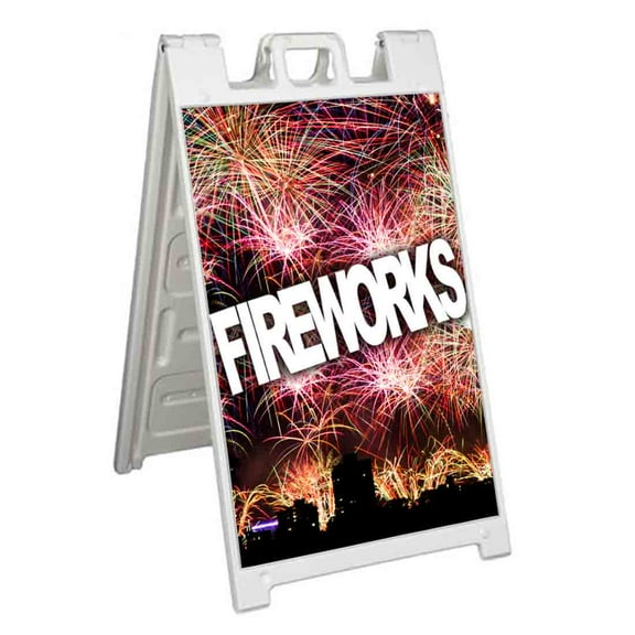 Fireworks (24" X 36") Standard A-Frame Signicade, Includes Decal Applied To Stand
