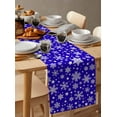 thumbnail image 3 of Table Runners 72 Inches Long Dress Scarves, Christmas Snowflakes Farmhouse Kitchen/Dining Table Runner, Coffee Tablerunners, Xmas Winter Watercolor Blue 13x72 Inch, 3 of 7