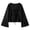 Black, variant on AKOEE Womens Crop Sweaters Open Tie Front Cardigans Soft Knit V Neck Long Sleeve Casual Spring Fall Blouses (XL, Black)