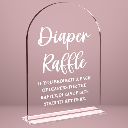 Baby in Bloom Shower Decorations, Baby Shower Sign, Newborn Gifts, Late Night Diapers Game 5x7 Inch Arch Acrylic Signs,for Birthday Party Decorations