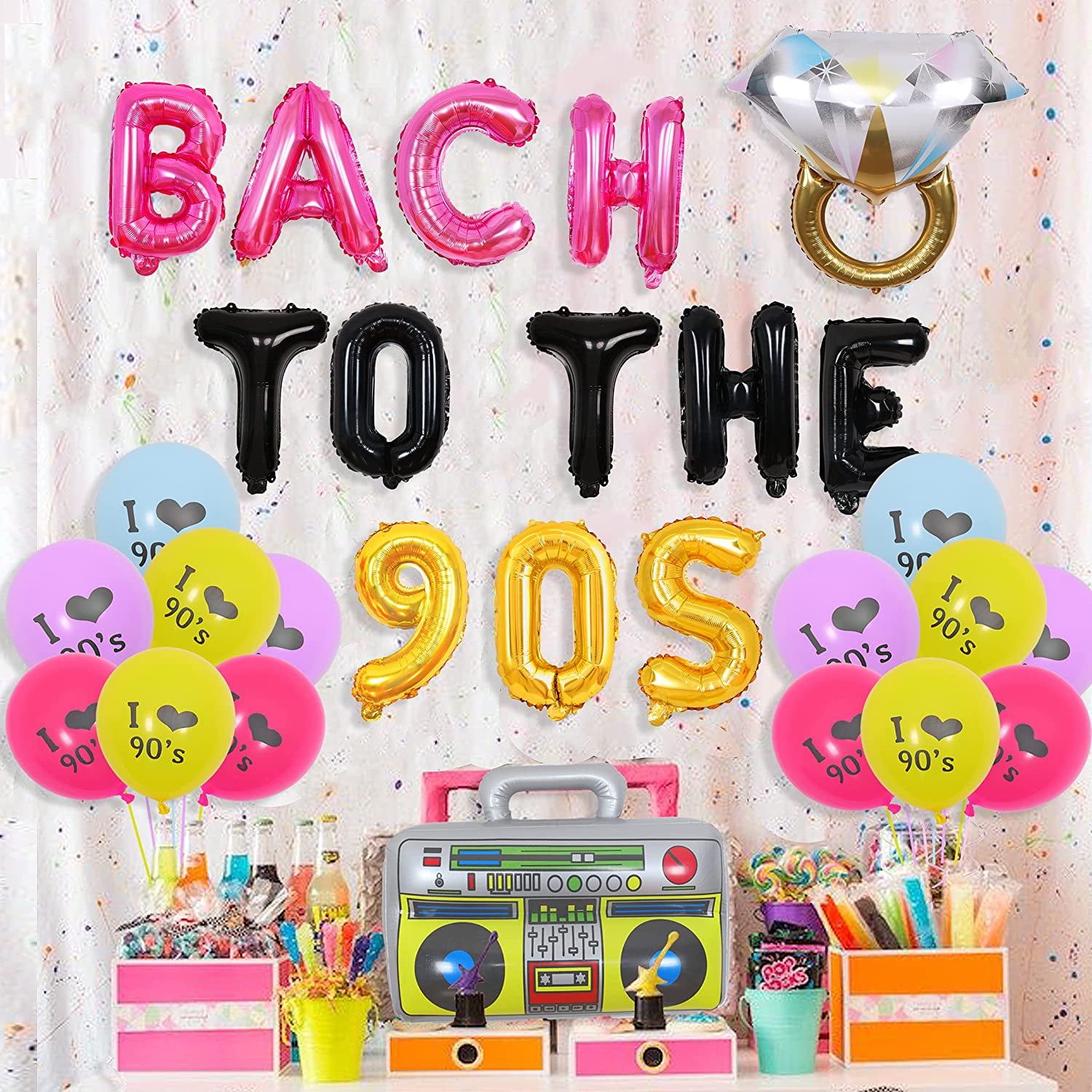 Great Choice Products 30 Pieces 90S Theme Party Decorations 90'S Party  Colorful 1990'S Hip Hop Throwback