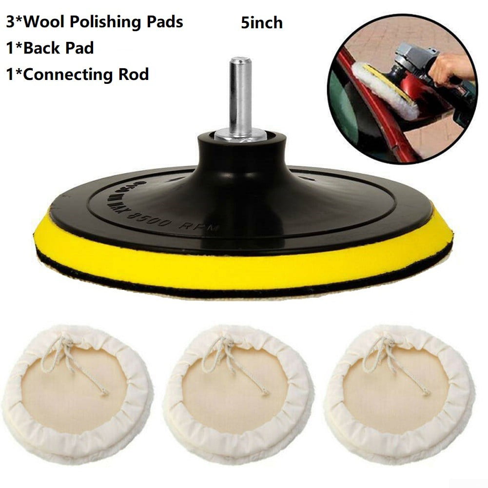 5Pcs/set 5inch Buffing Polishing Pads Wool Wheel Mop Kit For Auto Car Polisher 