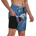 thumbnail image 3 of Picia Great White Shark pattern Mens Swim Trunks with Compression Liner Stretch Beach Shorts Quick Dry with Zipper Pockets No-Chafing Board Shorts-X-Large, 3 of 9