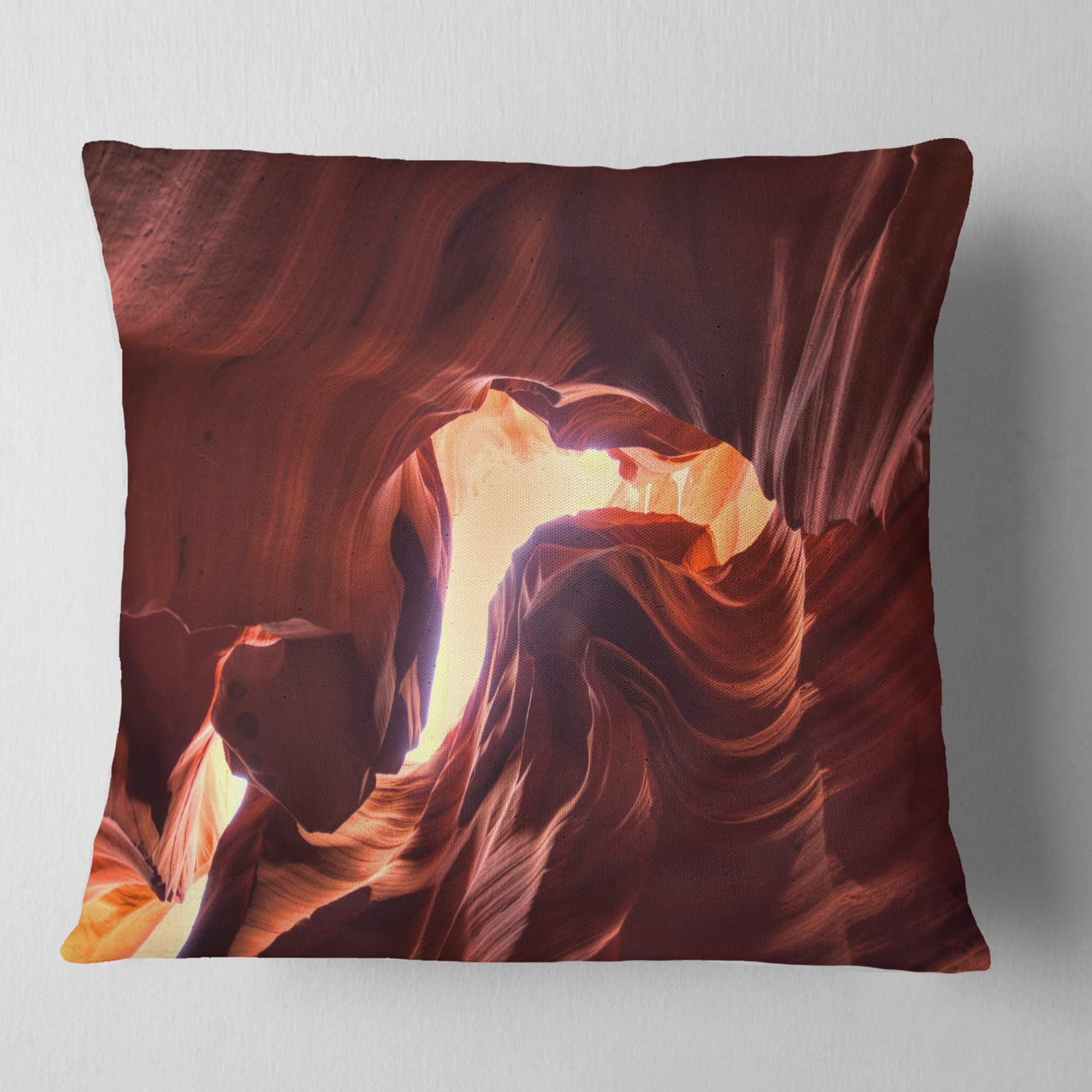 Designart Stone Structures In Lower Antelope Canyon - Photography Throw Pillow - 18x18