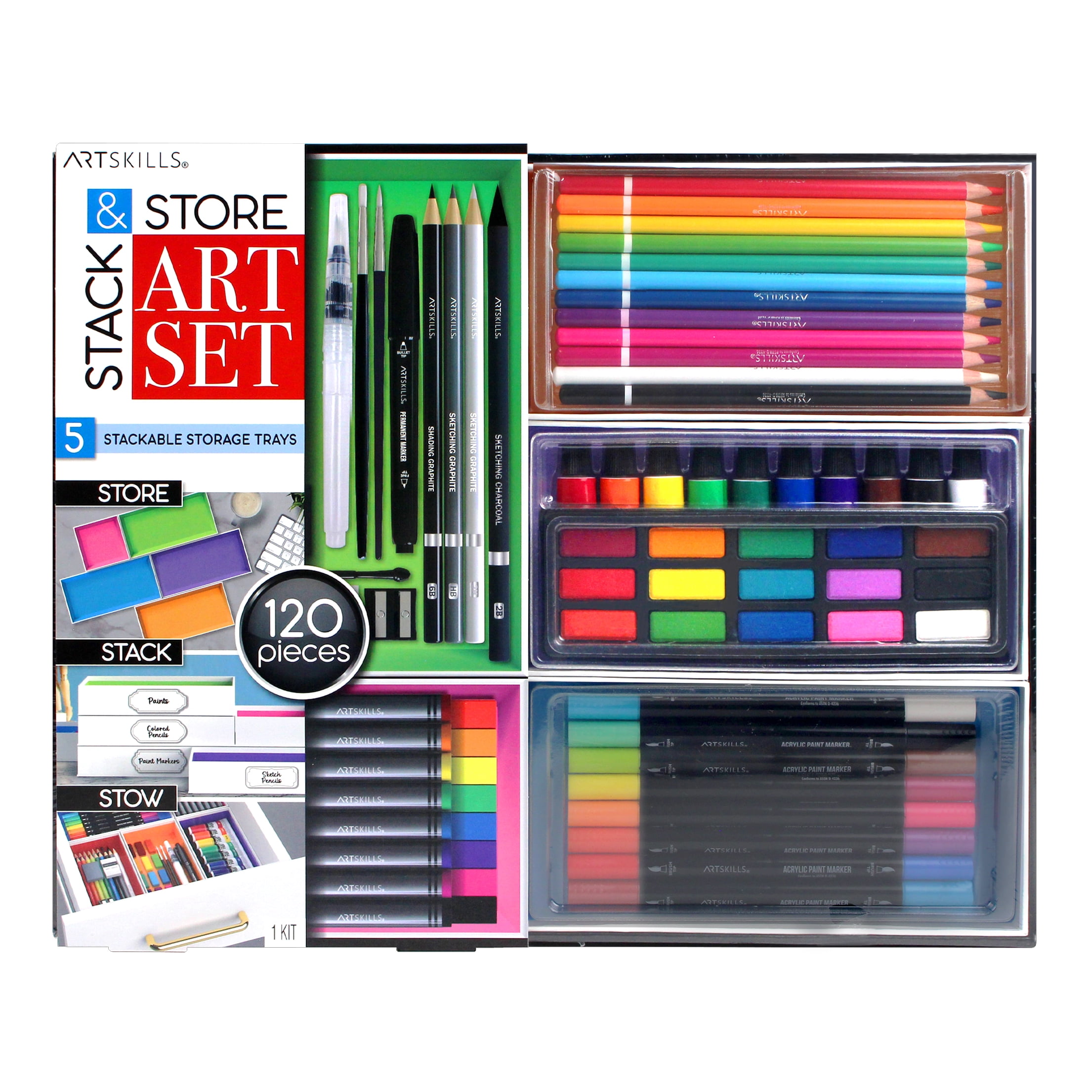 Cra-Z-Art Neon Brights Activity Tub, Multi-Color Drawing Set with