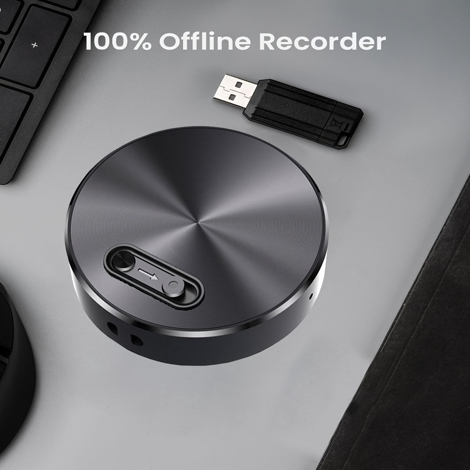 Smart Voice Recorder: One-Touch Record & Save, Ultra-Clear Audio with Noise Reduction, USB-C Rechargeable, MP3 Compatible for Meetings, Lectures, Interviews