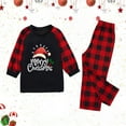 thumbnail image 2 of Family Christmas Pajamas Matching Sets Home Pjs Wine Glass Christmas Hat Print Long Sleeve Shirts and Plaid Pants Xmas Holiday Pajama Outfits, 2 of 5