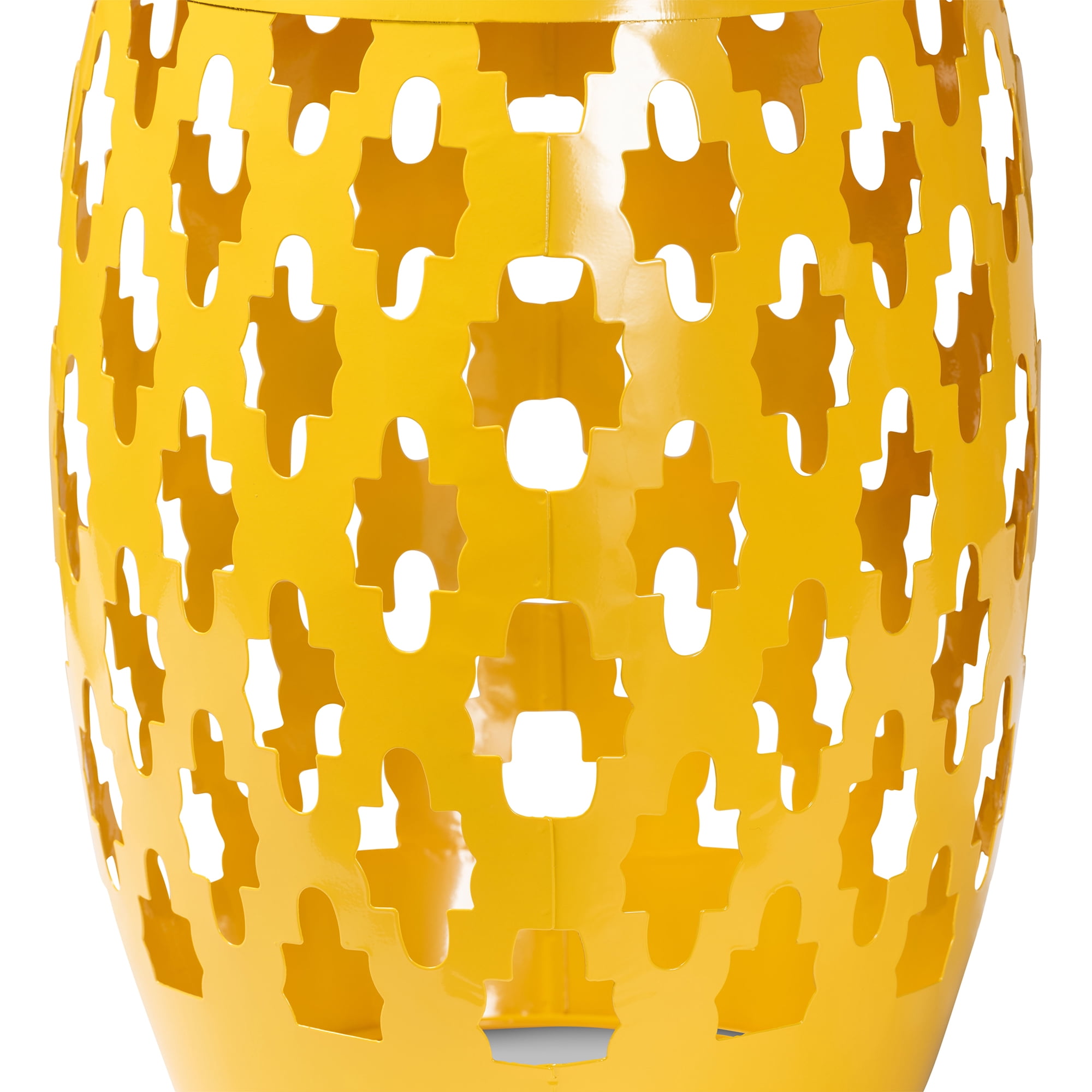 Baxton Studio Branson Modern and Contemporary Yellow Finished Metal Outdoor Side Table