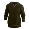 thumbnail image 4 of Fashion YLSDY Mens Henley Long Sleeve Shirts Fall Lightweight Sweatshirts Casual V Neck Slim Fit Pullover T-Shirt Army Green L, 4 of 9
