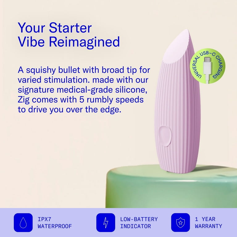 Dame Zig Squishy Bullet Travel, Waterproof, and USB-C Rechargeable Vibrator  - Light Pink - Walmart.com
