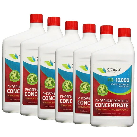 Orenda Technologies PR-10000 Phosphate Remover Concentrate for Pools, 1 Quart - 6 Pack