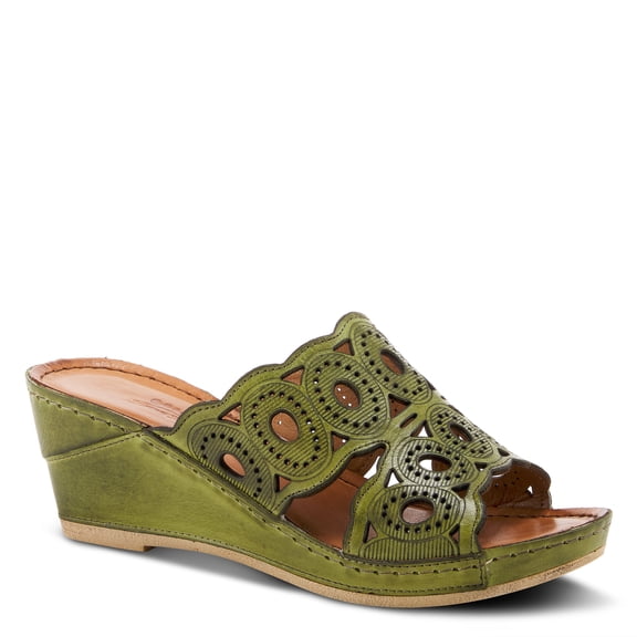 Spring Step Labarnas Women’s Leather Wedge Sandal with Comfort Insole