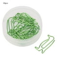 thumbnail image 1 of Paper Clips, Green Iron Non-skid  Shape Clip Bookmark Marking Stationery School Supplies Suitable For Students Writer Reader With A Storage Box 20Pcs, 1 of 8