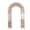 thumbnail image 6 of BalsaCircle 8 feet Blush Big Payette Sequin Double Sided Open Arch Fitted Backdrop Stand Cover Party Events Decorations, 6 of 8