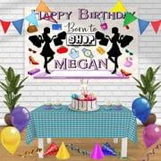 Born to shop Birthday Banner Personalized Party Backdrop Decoration 60 x 44 Inches