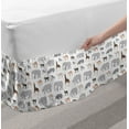 thumbnail image 2 of Animal Print Bed Skirt, Geometric Fauna Zebra Elephant Camel Giraffe Bear Deer Childish Design, Elastic Bedskirt Dust Ruffle Wrap Around for Bedding Decor, 4 Sizes, Multicolor, by Ambesonne, 2 of 2