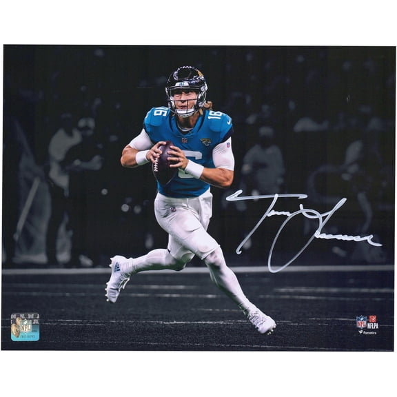 Trevor Lawrence Jacksonville Jaguars Autographed 11" x 14" Spotlight Roll Out Photograph - Fanatics Authentic Certified