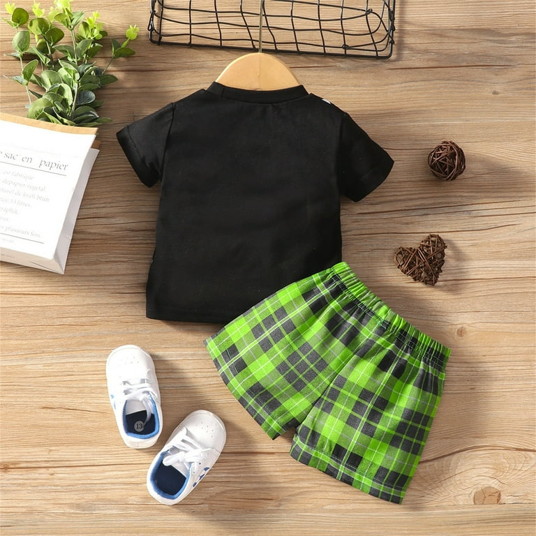 2DXuixsh Piece Set Outfit Toddler Kids Baby Boys Patchwork
