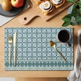 thumbnail image 2 of Placemats 1 Pack, Blue Flowers Woven Placemat, Linen Place Mats for Kitchen/Dining Tables, Farmhouse Country Abstract Floral Patterned Washable Table Mats for Party, 2 of 8