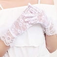 thumbnail image 2 of Elegant Lace Gloves for Women Full Finger Floral Lace Gloves with Ruffle Wrist for Wedding Party Prom, 2 of 4