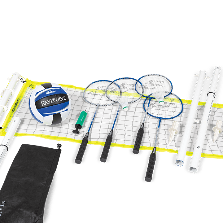 EastPoint Sports 2-in-1 Premium Volleyball Set and Badminton Net Set