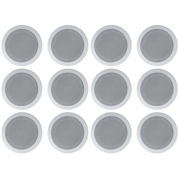 (12) Rockville HC55-16 White 5.25" 300w In-Ceiling Home Theater Speakers 16 Ohm