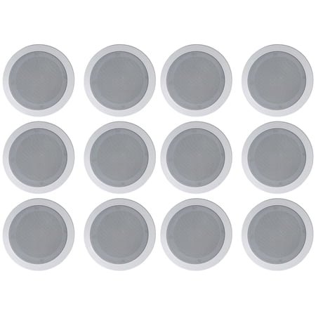 (12) Rockville HC55-16 White 5.25 300w In-Ceiling Home Theater Speakers 16 Ohm