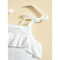 thumbnail image 6 of Bagilaanoe Newborn Baby Girl Long Pants Outfits Sleeveless Ruffles Sling Romper Tops + Ribbed Flare Pants 2pcs Set, 6 of 9