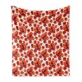 thumbnail image 1 of Floral Soft Flannel Fleece Throw Blanket, Red Poppy Flowers Watercolor Paintbrush Style Effect Nature Idyllic Print, Cozy Plush for Indoor and Outdoor Use, 50" x 70", Red and White, by Ambesonne, 1 of 6