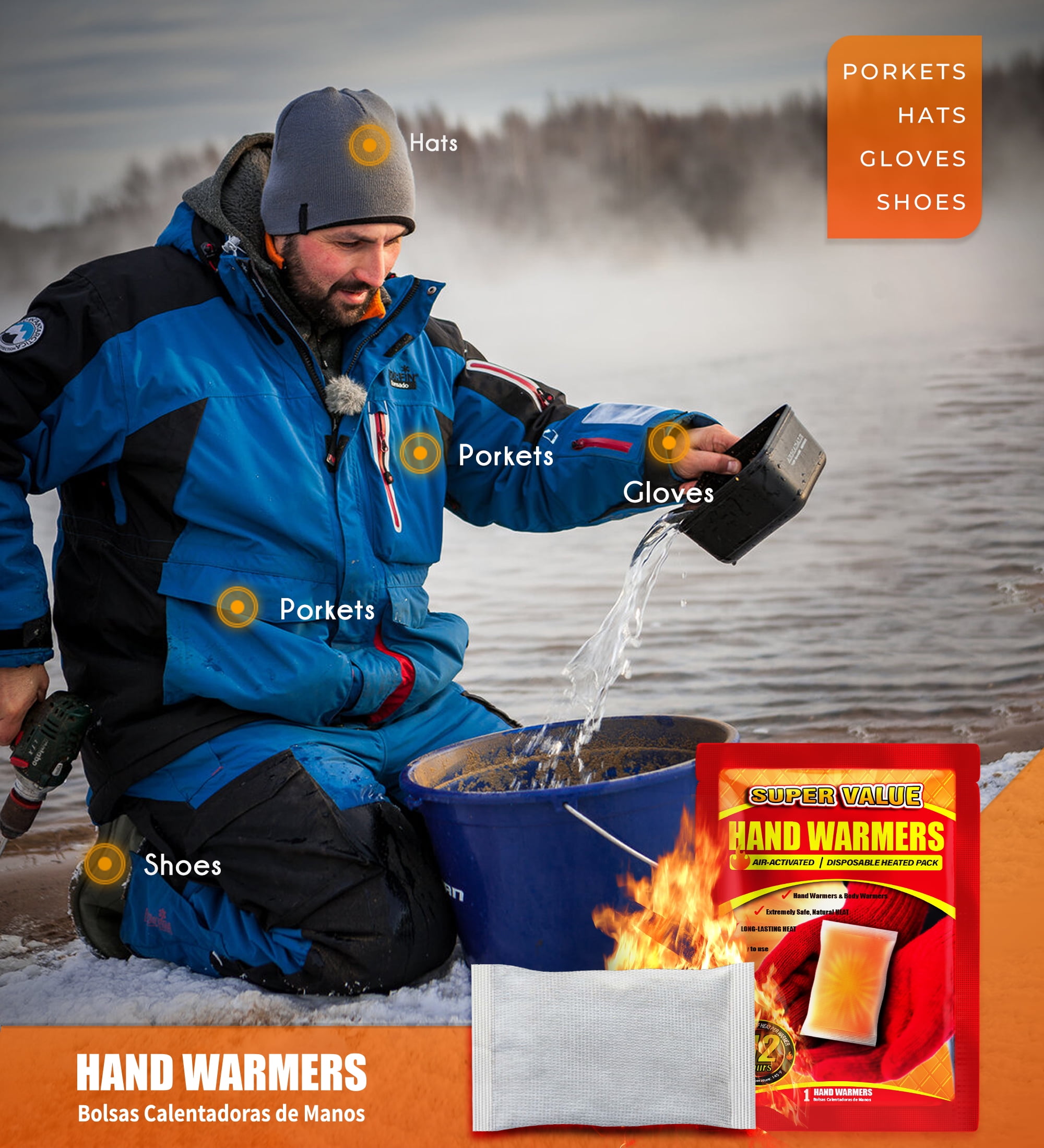 NFTIGB Hand Warmers Disposable 125 Pack, Long Lasting Safe Air Activated, up to 12 Hours of Heating