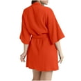 thumbnail image 3 of Womens Cotton Short Robes Lightweight Kimono Robe Soft Cozy Shower Spa Knit Bathrobe Sleepwear for Ladies Loungewear, 3 of 4