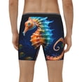 thumbnail image 4 of Salouo Yellow Fish Seahorse Pattern Men's Boxer Briefs, Soft & Breathable Underwear Elastic Waistband Briefs for Men,1-Pack, 4 of 7