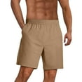 thumbnail image 2 of Mens Linen Shorts Casual Elastic Waist Drawstring Summer Beach Shorts Pockets Classic Fit Shorts Pants, 2 of 7